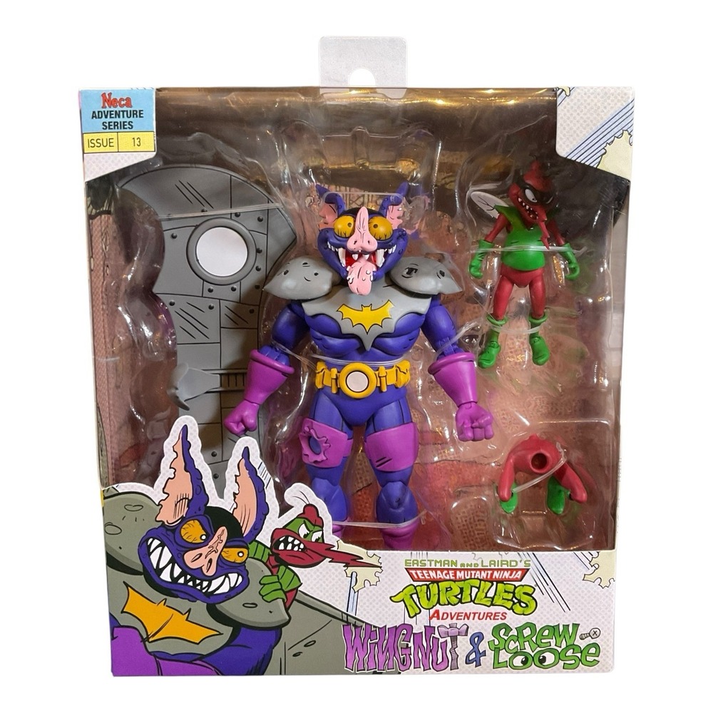 NECA Teenager Mutant Ninja Turtles Wingnut & Screwloose Figures New In Hand
